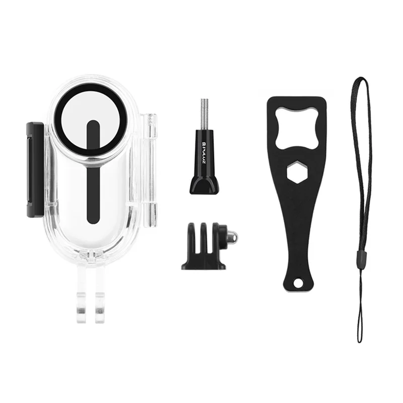 PULUZ PU556T Carcasa Sumergible de 30 m para Cámara Insta360 GO 2 para Buceo y Surf