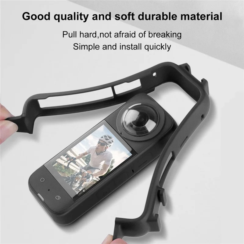PULUZ PU809B For Insta360 X3 Action Camera Cold Shoe Mount Plastic Protective Frame with Adapter Base and Screw