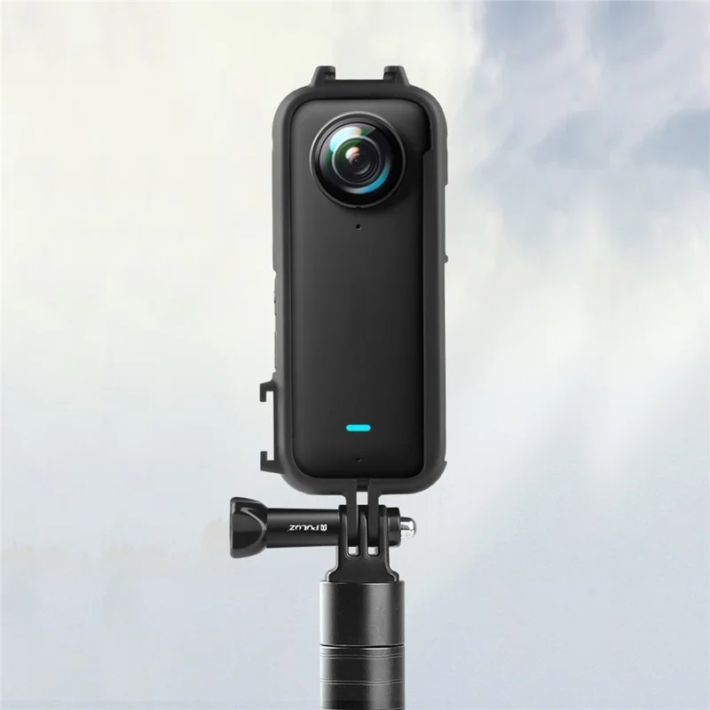 PULUZ PU809B For Insta360 X3 Action Camera Cold Shoe Mount Plastic Protective Frame with Adapter Base and Screw