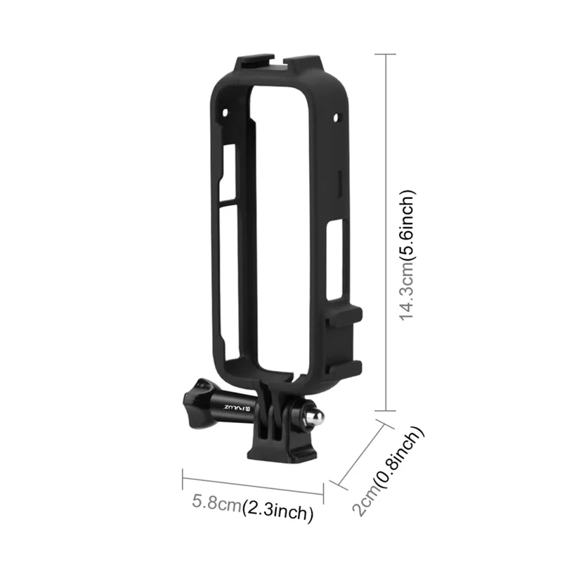 PULUZ PU809B For Insta360 X3 Action Camera Cold Shoe Mount Plastic Protective Frame with Adapter Base and Screw