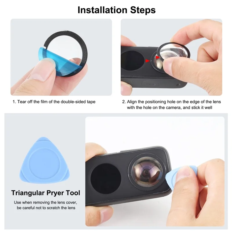 PULUZ PU552B 2Pcs For Insta360 One X2 Panoramic Camera Lens Guard Anti Scratch Lens Protective Cover