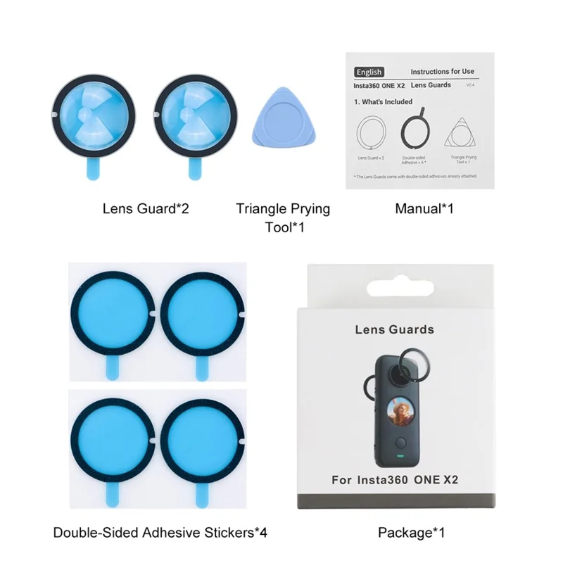 PULUZ PU552B 2Pcs For Insta360 One X2 Panoramic Camera Lens Guard Anti Scratch Lens Protective Cover