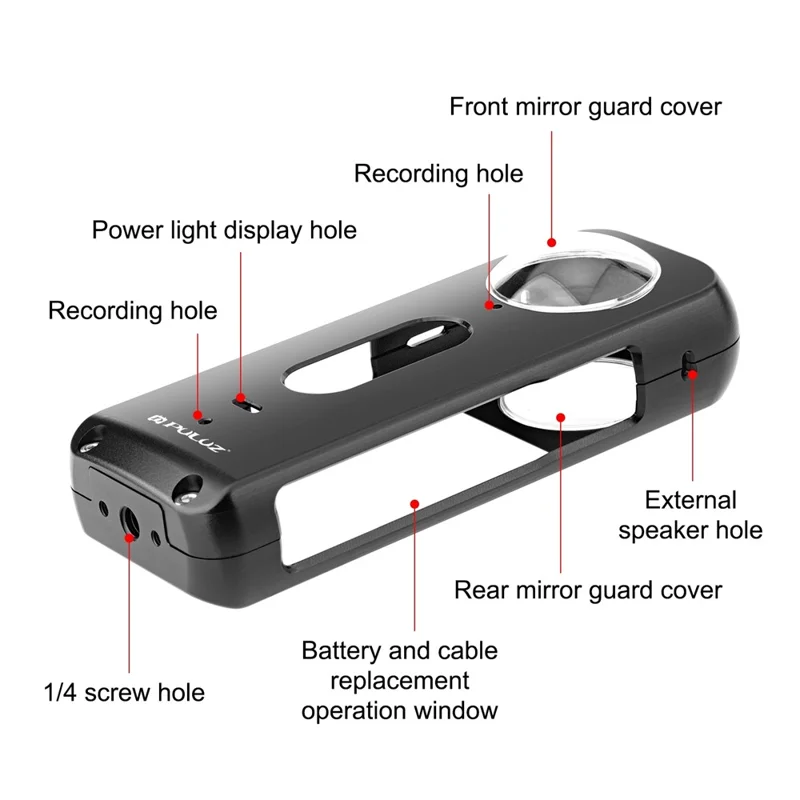 PULUZ PU807B For Insta360 X3 Anti Drop Metal Protective Case Rabbit Cage with Lens Protector