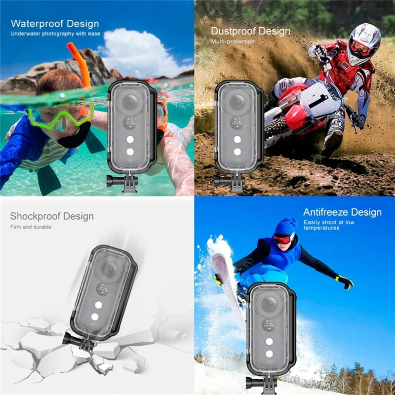 PULUZ PU400 For Insta360 ONE X Panoramic Camera Waterproof Case 30m Underwater Protection Shell