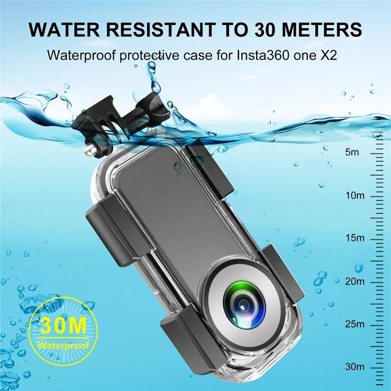 PULUZ PU575T For Insta360 ONE X2 Camera Waterproof Case 30m Underwater Protection Housing