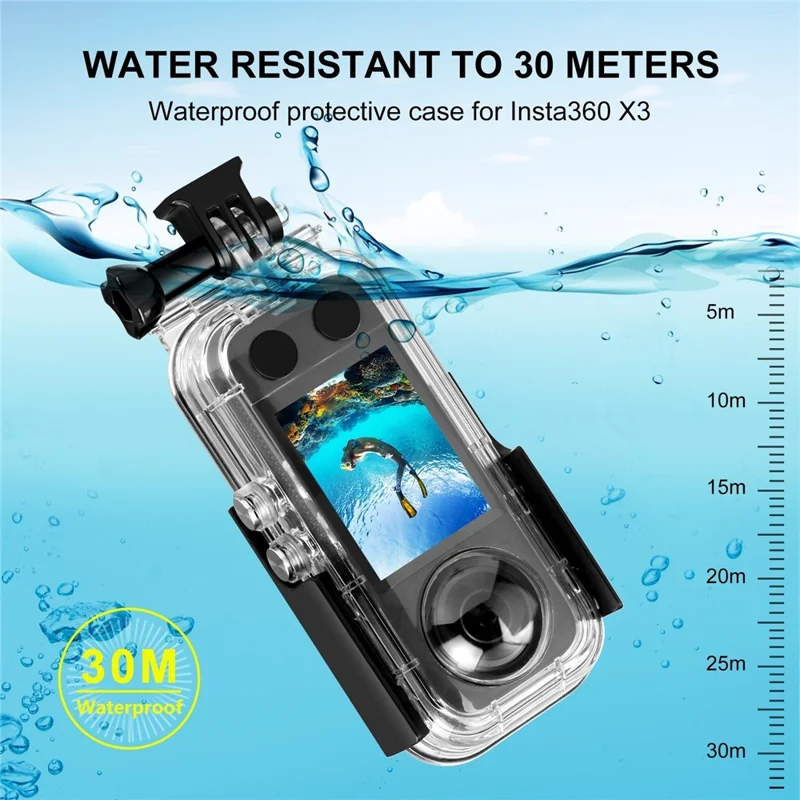 PULUZ PU820 For Insta360 X3 Waterproof Case 30m Underwater Protection Diving Housing