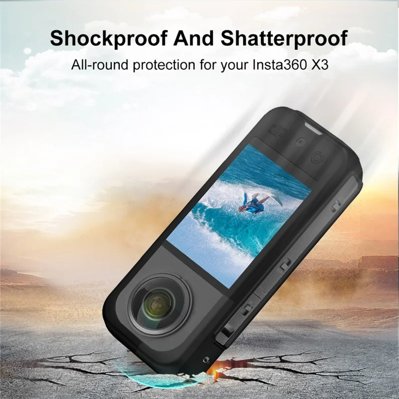 PULUZ PU879B For Insta360 X3 Camera Silicone Protective Case with Hand Strap