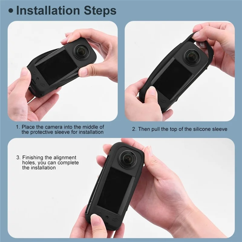 PULUZ PU879B For Insta360 X3 Camera Silicone Protective Case with Hand Strap