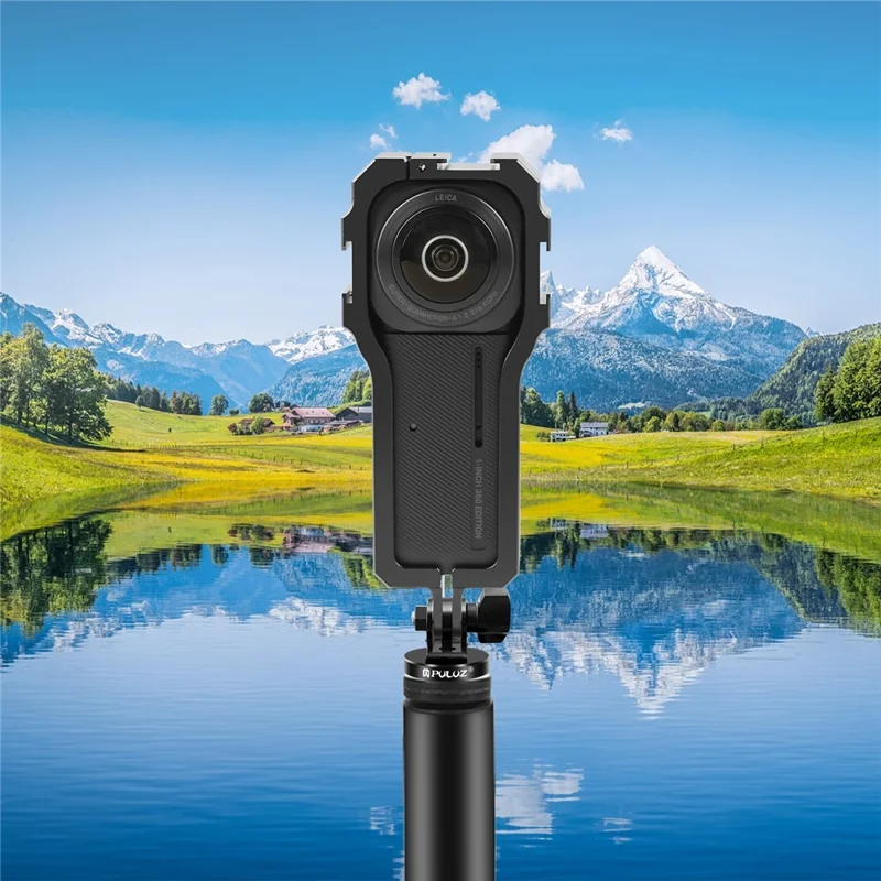 PULUZ PU597B For Insta360 ONE RS 1-Inch 360 Edition Camera Metal Protective Frame with 3 Cold Shoe Interface