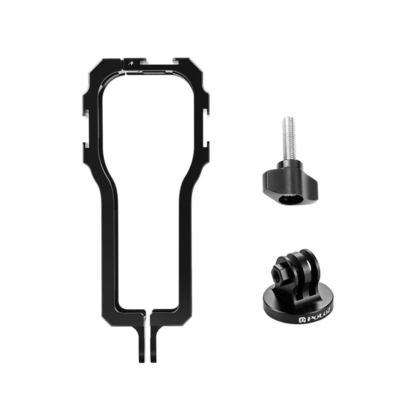 PULUZ PU597B For Insta360 ONE RS 1-Inch 360 Edition Camera Metal Protective Frame with 3 Cold Shoe Interface