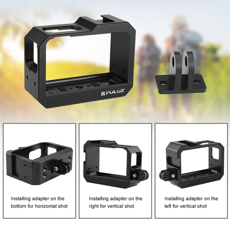 PULUZ PU511 For Insta360 ONE R Aluminum Alloy Frame Cold Shoe Mount Protective Cage - Black