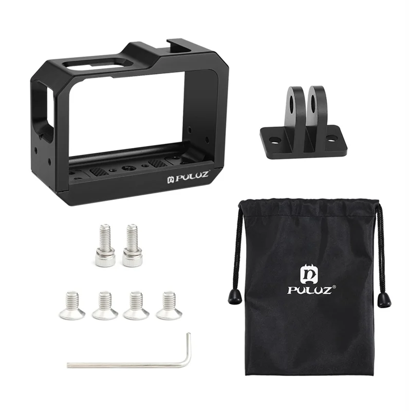 PULUZ PU511 For Insta360 ONE R Aluminum Alloy Frame Cold Shoe Mount Protective Cage - Black