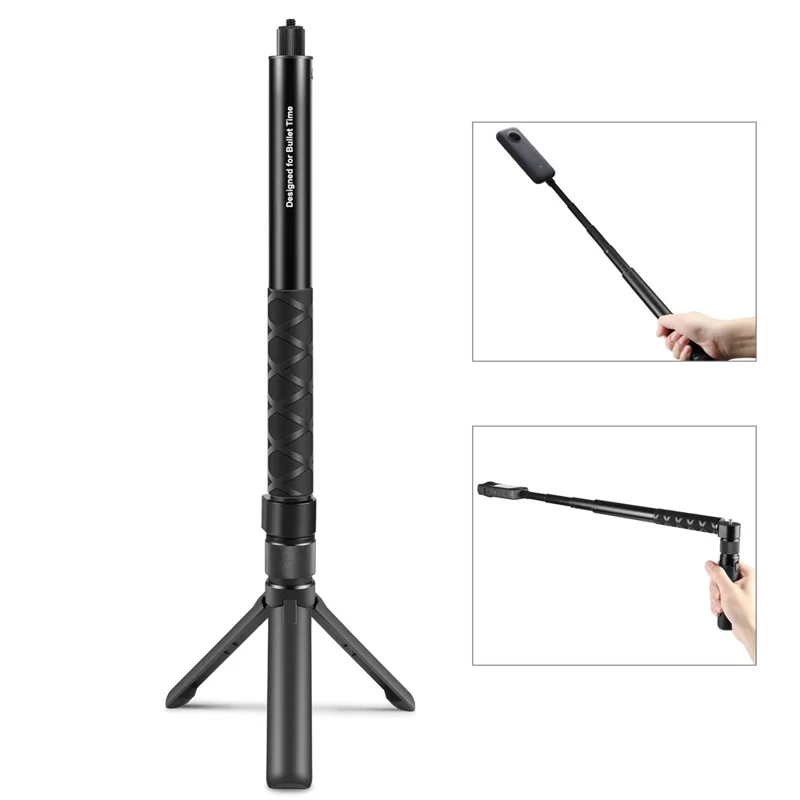 PULUZ PU887B For Insta360 X3 Handle Tripod Bullet Time Rotating Desktop Stand with 110cm Selfie Stick Kit
