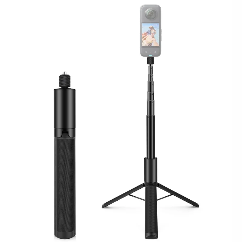 PULUZ PU497B For Insta360 X4 / X3 Panoramic Camera Selfie Stick Action Cameras Tripod Monopod