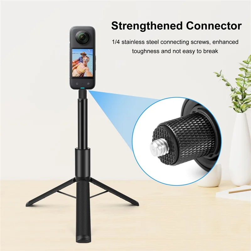 PULUZ PU497B For Insta360 X4 / X3 Panoramic Camera Selfie Stick Action Cameras Tripod Monopod