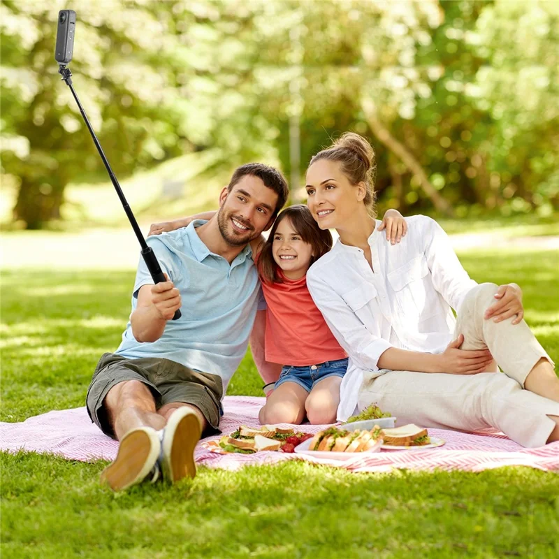 PULUZ PU497B For Insta360 X4 / X3 Panoramic Camera Selfie Stick Action Cameras Tripod Monopod