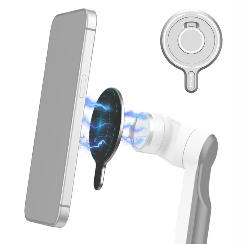 PULUZ PU710S Adaptateur de Cardan pour Insta360 Flow Support de Téléphone Compatible avec MagSafe en Alliage d'Aluminium pour Perche à Selfie