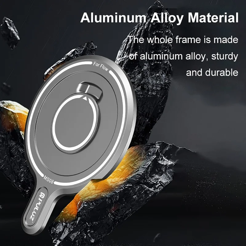 PULUZ PU710S Adaptateur de Cardan pour Insta360 Flow Support de Téléphone Compatible avec MagSafe en Alliage d'Aluminium pour Perche à Selfie