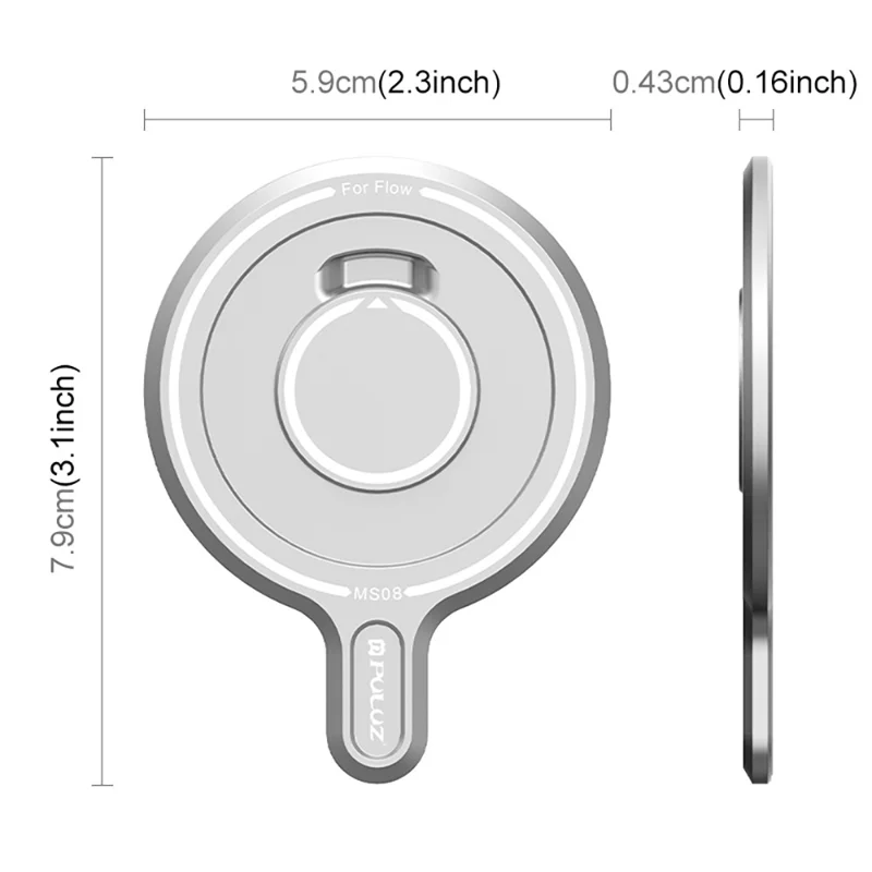 PULUZ PU710S Adaptateur de Cardan pour Insta360 Flow Support de Téléphone Compatible avec MagSafe en Alliage d'Aluminium pour Perche à Selfie