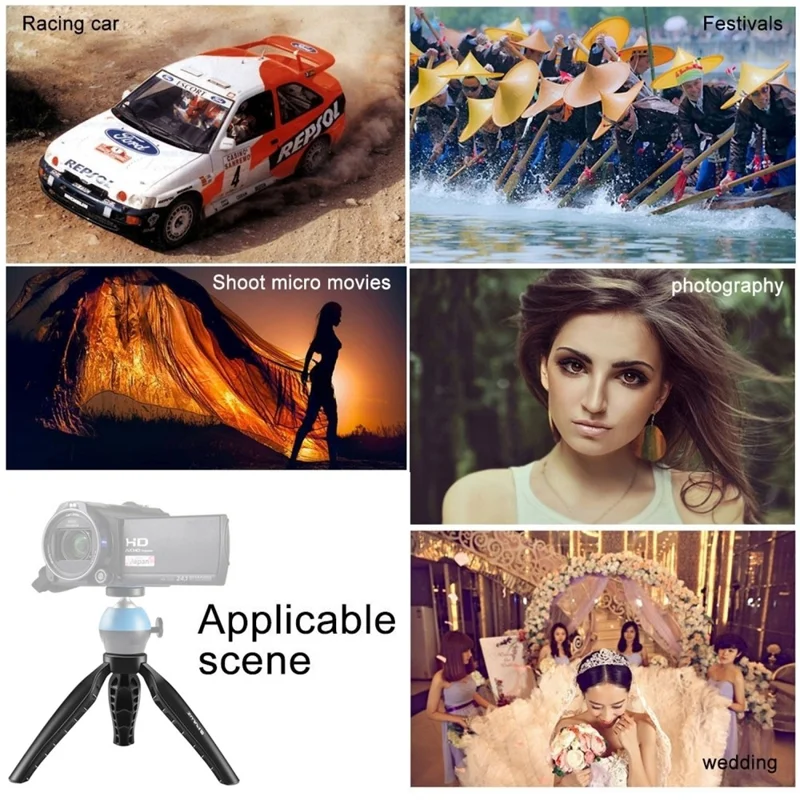 PULUZ PU3055 Desktop Mini Tripod 9cm Working Height Stand for DSLR Camera Smartphone