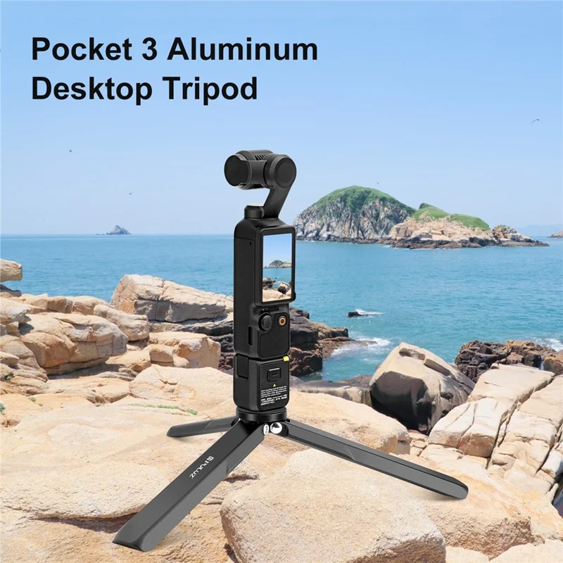 PULUZ PU929B For DJI Osmo Pocket 3 Aluminum Alloy Photography Tripod Stand Foldable Handheld Grip