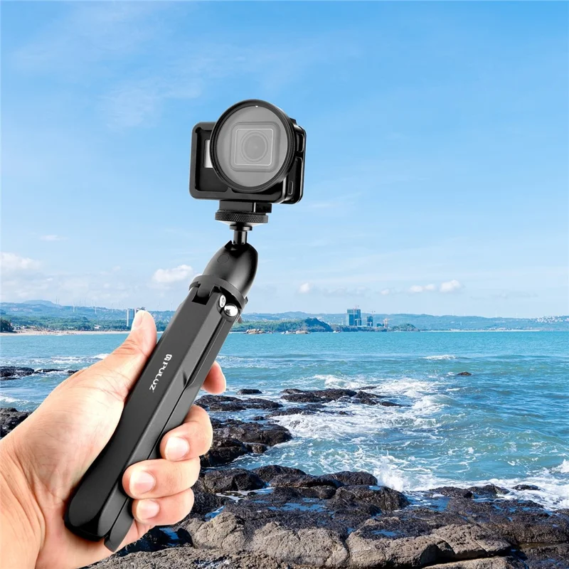 PULUZ PU929B For DJI Osmo Pocket 3 Aluminum Alloy Photography Tripod Stand Foldable Handheld Grip