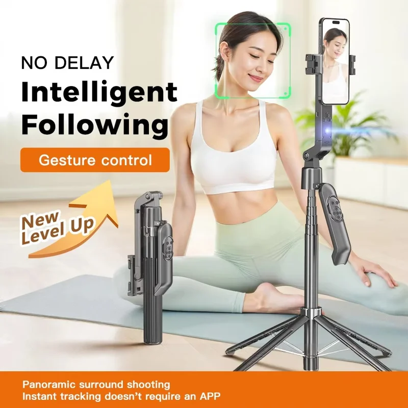 Q565 Smartphone Facial Tracking Gimbal Selfie Stick Anti Shake Extendable 4-Leg Stand