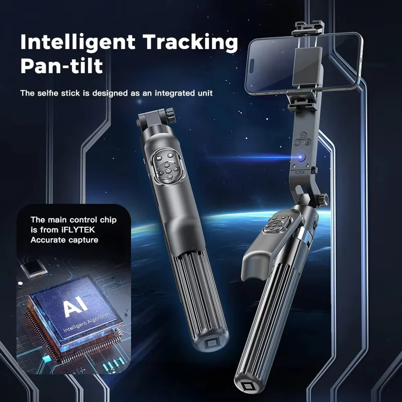 Q565 Smartphone Facial Tracking Gimbal Selfie Stick Anti Shake Extendable 4-Leg Stand
