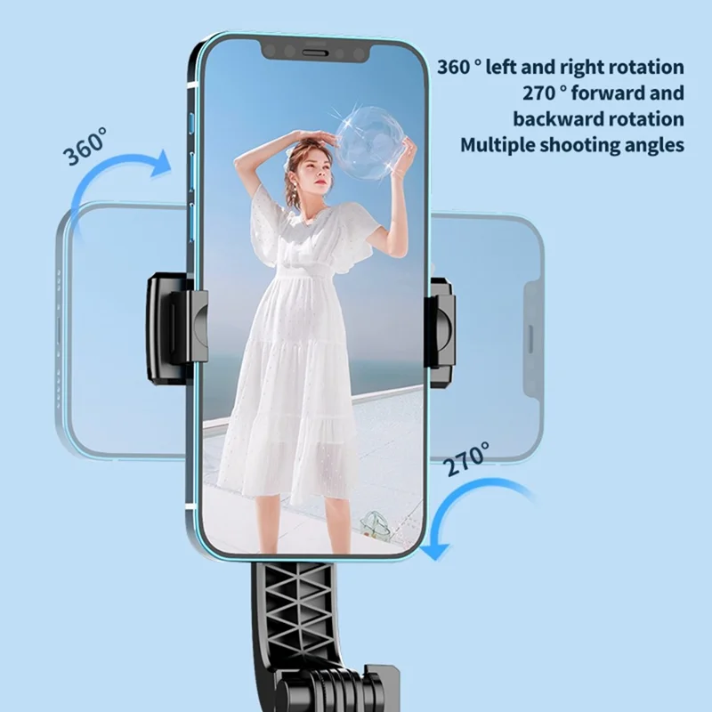 K25MINI Portable Bluetooth-Compatible Selfie Stick Smartphone Photography Tripod with 1 Square Fill Light