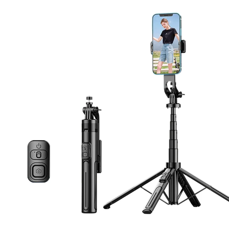 K27 Bluetooth-Compatible Selfie Stick Smartphone Extendable Live Streaming 4 Leg Stand - Чёрный