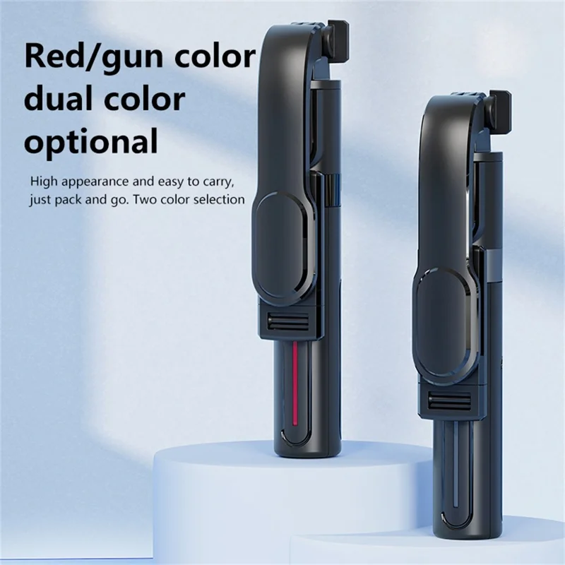 K26 Bluetooth-Compatible Phone Selfie Stick Portable Travel Extendable Live Streaming Tripod - Black
