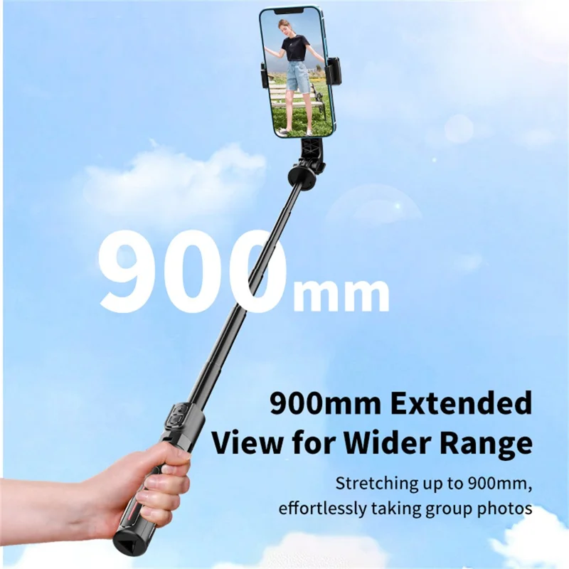 K26 Bluetooth-Compatible Phone Selfie Stick Portable Travel Extendable Tripod with 1 Square Fill Light - Red