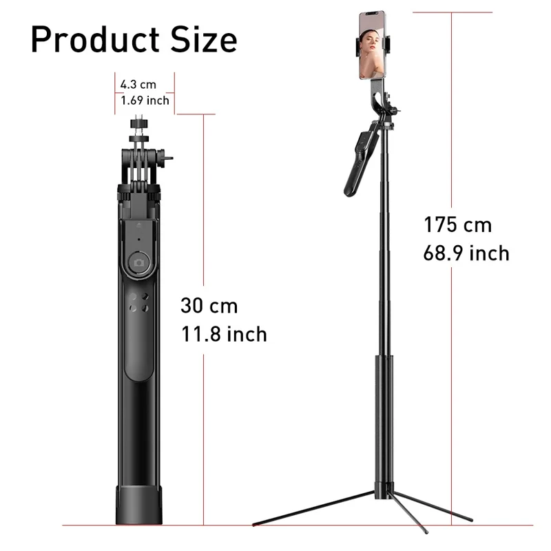 Trépied Selfie Stick Alliage d'Aluminium k31 Télécommande Smartphone Live Streaming Photographie Stand