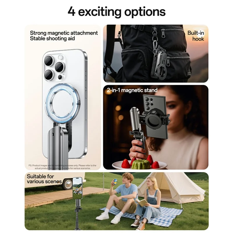 YESIDO SF31 MINI Tripod Selfie Stick Magnetic Phone Mount Remote Selfie Stick for Travel / Vlogging
