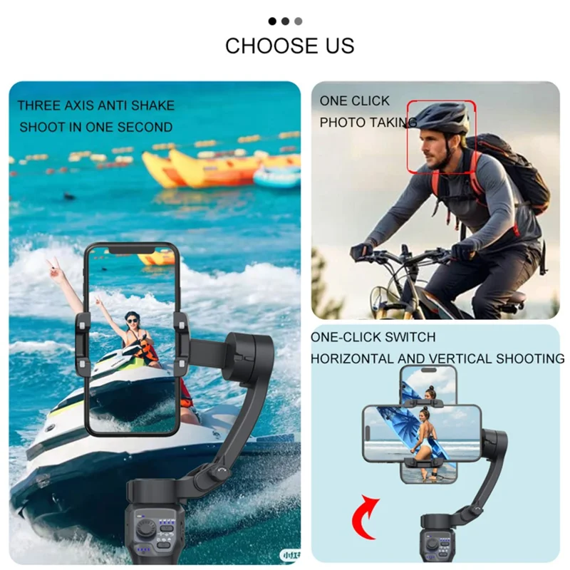 F11 Lite Foldable Handheld Stabilizer Anti-Shake Gimbal 3-Axis for Smartphone Vlogging / Live Streaming
