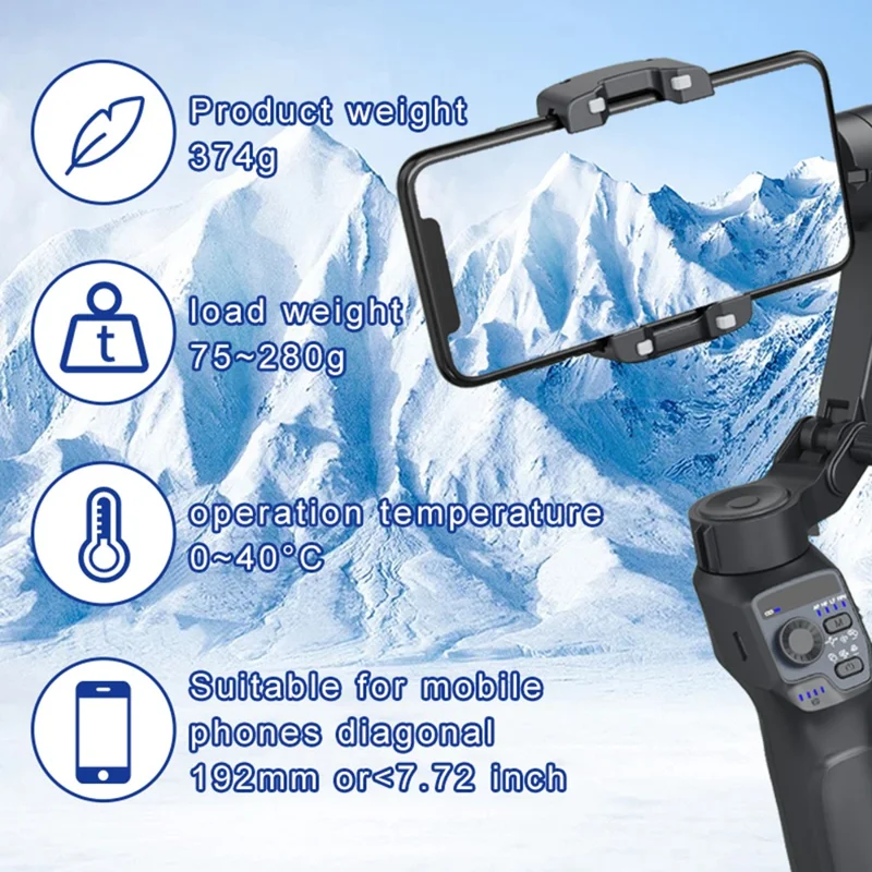F11 Lite Foldable Handheld Stabilizer Anti-Shake Gimbal 3-Axis for Smartphone Vlogging / Live Streaming