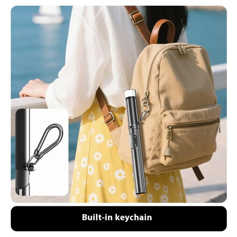 P27-D Portable Selfie Stick Tripod Auto Pop-Up with RGB Beauty Light 1.9m Extendable for Travel Photography