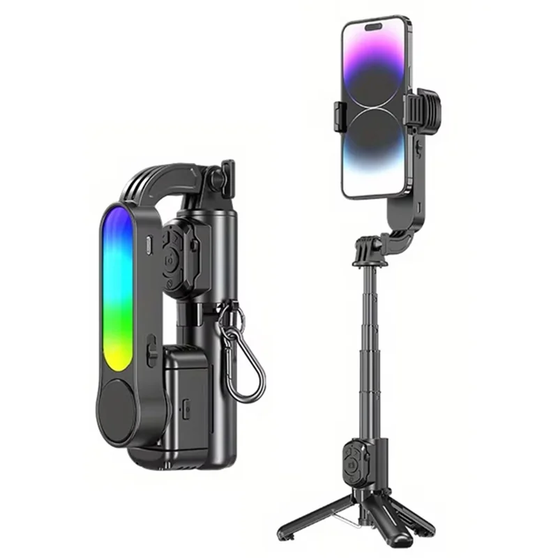 Q33 Mini Tripod Selfie Stick Stabilizer Anti-Shake with Fill Light  /  Remote Control for Photography