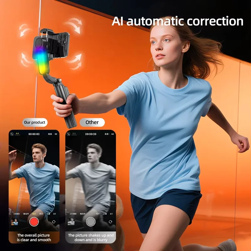 Q33 Mini Tripod Selfie Stick Stabilizer Anti-Shake with Fill Light  /  Remote Control for Photography