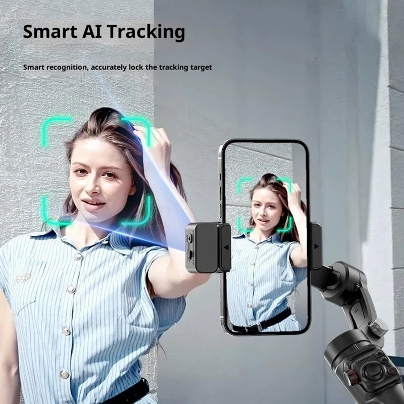 M06 جهاز يدوي مستقر ثلاثي المحاور للهاتف الذكي مع تتبع ذكي للوجه وعصا سيلفي قابلة للتمديد ومزودة بإضاءة مساعدة