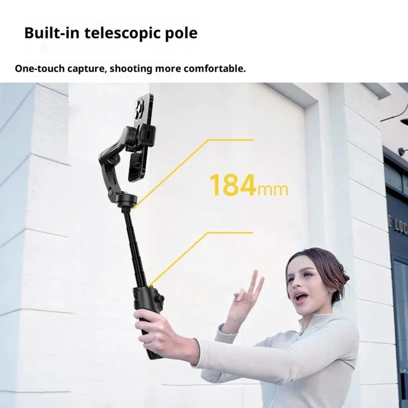 M06 جهاز يدوي مستقر ثلاثي المحاور للهاتف الذكي مع تتبع ذكي للوجه وعصا سيلفي قابلة للتمديد ومزودة بإضاءة مساعدة