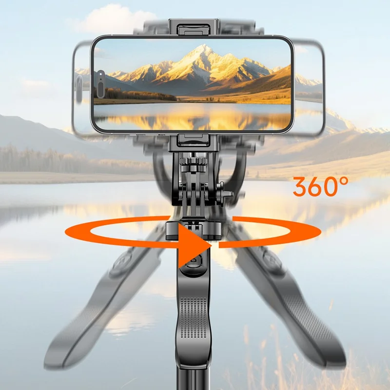 عصا سيلفي قابلة للتمديد من سبائك الألمنيوم L16TT، حامل أرضي تلقائي مضاد للهزة لتصوير بانورامي