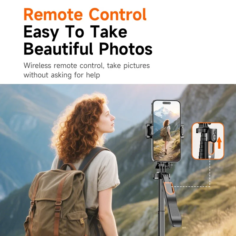 عصا سيلفي قابلة للتمديد من سبائك الألمنيوم L16TT، حامل أرضي تلقائي مضاد للهزة لتصوير بانورامي