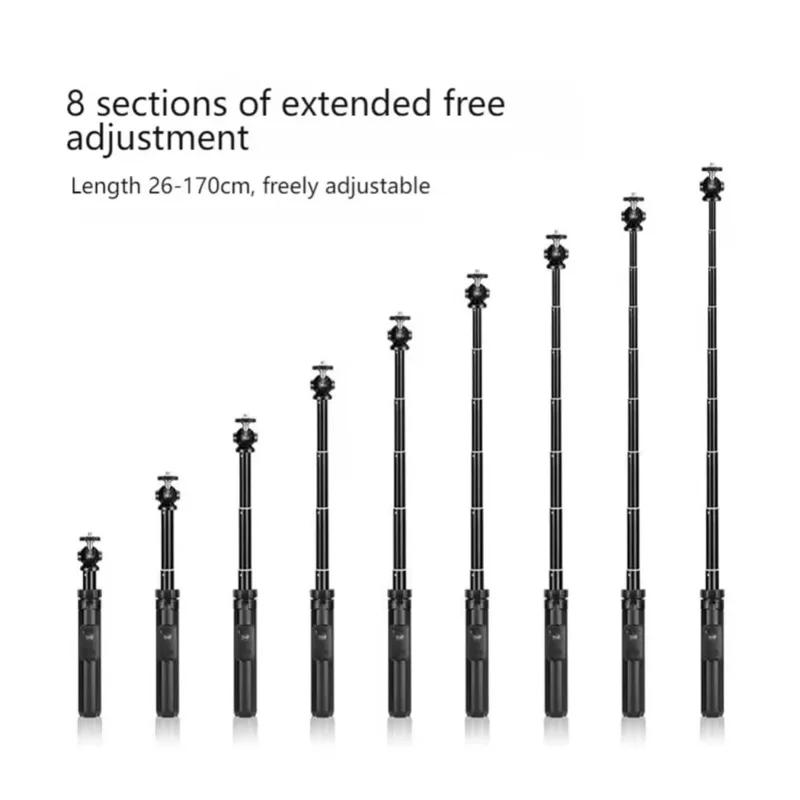 YUNTENG VCT-361 Selfie Stick Magnetic Bluetooth-Compatible Tripod Stand Extendable Monopod for Smartphones / Action Camera