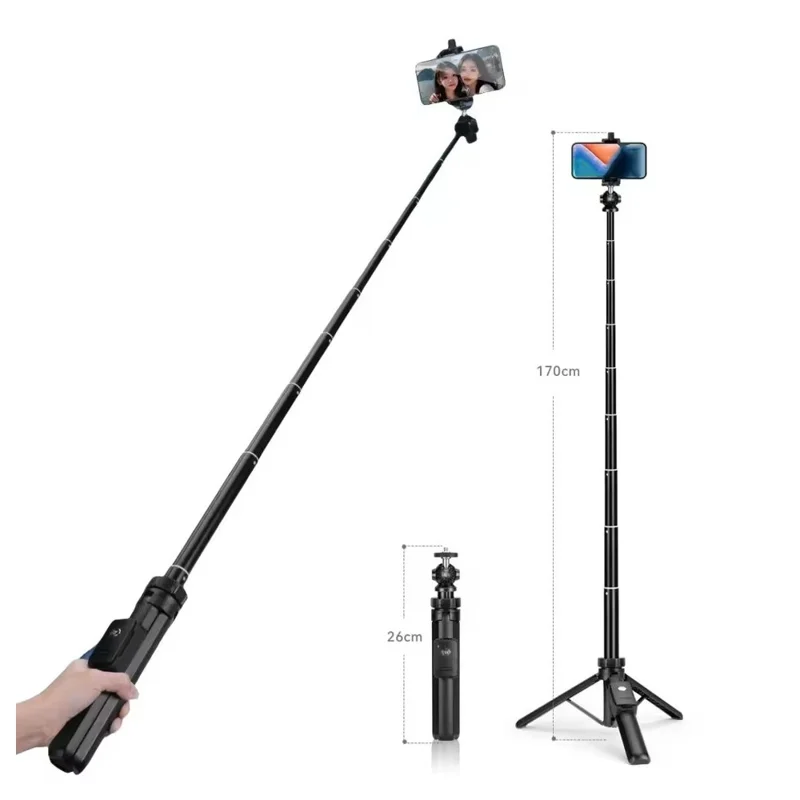 YUNTENG VCT-361 Selfie Stick Magnetic Bluetooth-Compatible Tripod Stand Extendable Monopod for Smartphones / Action Camera