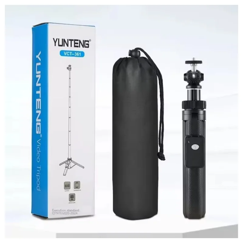 YUNTENG VCT-361 Selfie Stick Magnetic Bluetooth-Compatible Tripod Stand Extendable Monopod for Smartphones / Action Camera