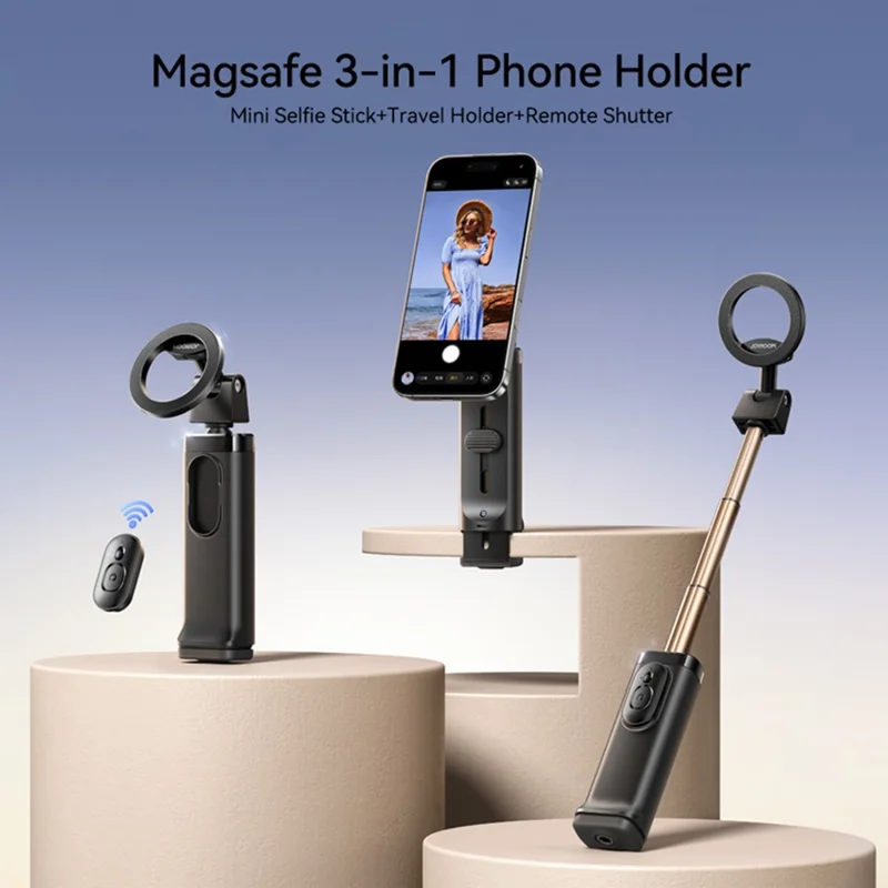 JOYROOM JR -ZS509 360 Degree Rotation Magnetic Selfie Stick Travel Phone Holder with Bluetooth-compatible Remote