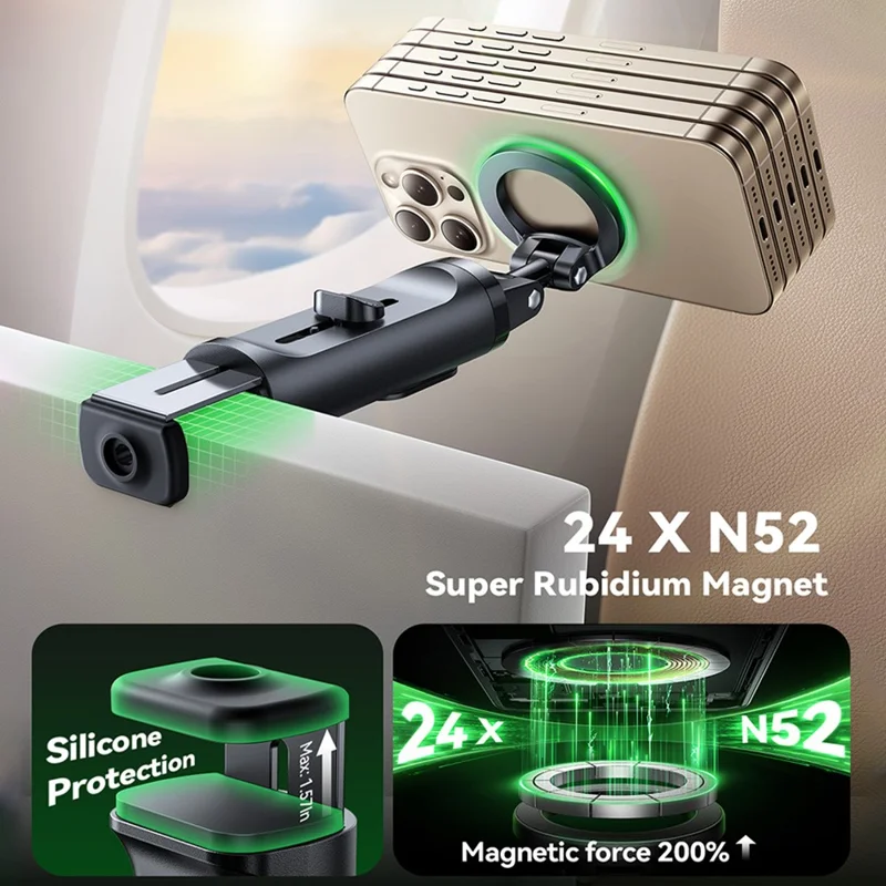 JOYROOM JR -ZS509 360 Degree Rotation Magnetic Selfie Stick Travel Phone Holder with Bluetooth-compatible Remote