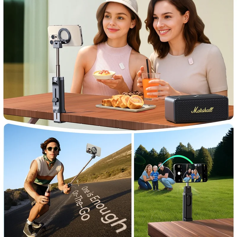 JOYROOM JR -ZS509 360 Degree Rotation Magnetic Selfie Stick Travel Phone Holder with Bluetooth-compatible Remote