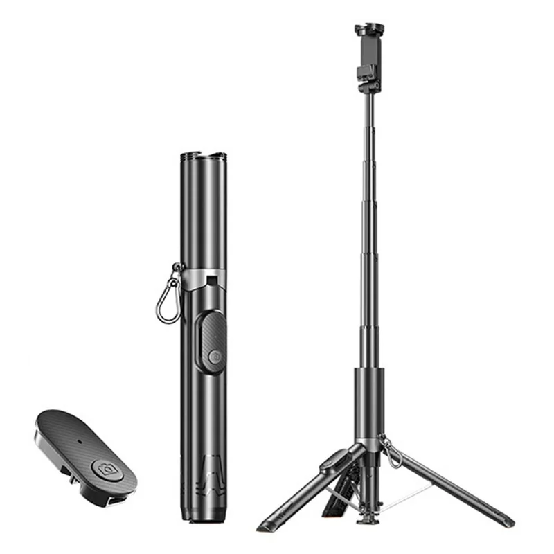 P24 Portable Selfie Stick Phone Holder for Live Streaming Travel Anti Shake Extendable Tripod - Black